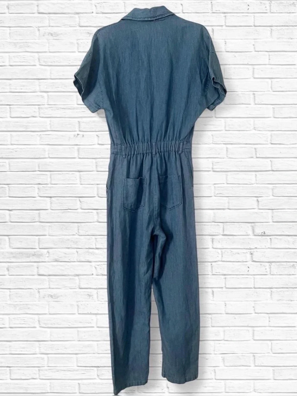 Zara Z1075 Short-Sleeve Denim Jumpsuit